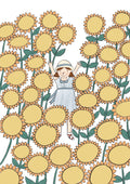 Happy in the Sunflowers A4 Print