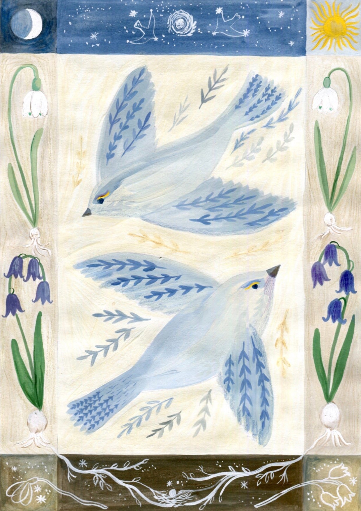 Spring Birds A4 Print